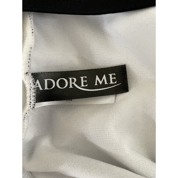 Adore Me Swim One Piece Swimsuit Striped Lace Up Back Swimwear - Picture 8 of 9